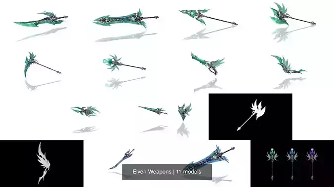 Elven Weapons 3D Model Collection