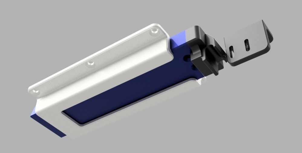 Apple TV 2021 version holder under table mount Push click 3D print model_5