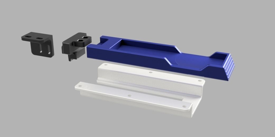 Apple TV 2021 version holder under table mount Push click 3D print model_6