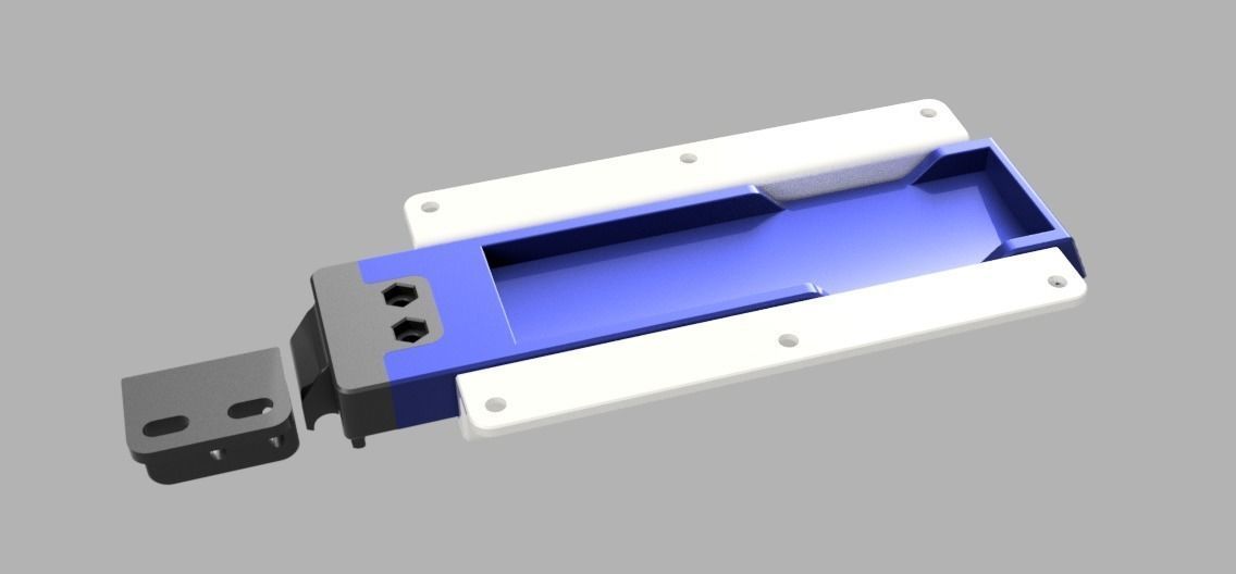 Apple TV 2021 version holder under table mount Push click 3D print model_4