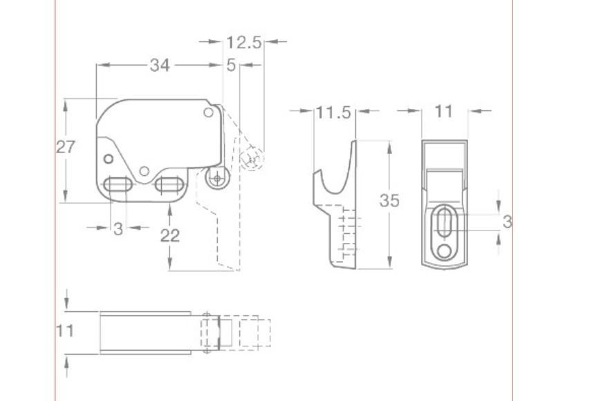 Apple TV 2021 version holder under table mount Push click 3D print model_8