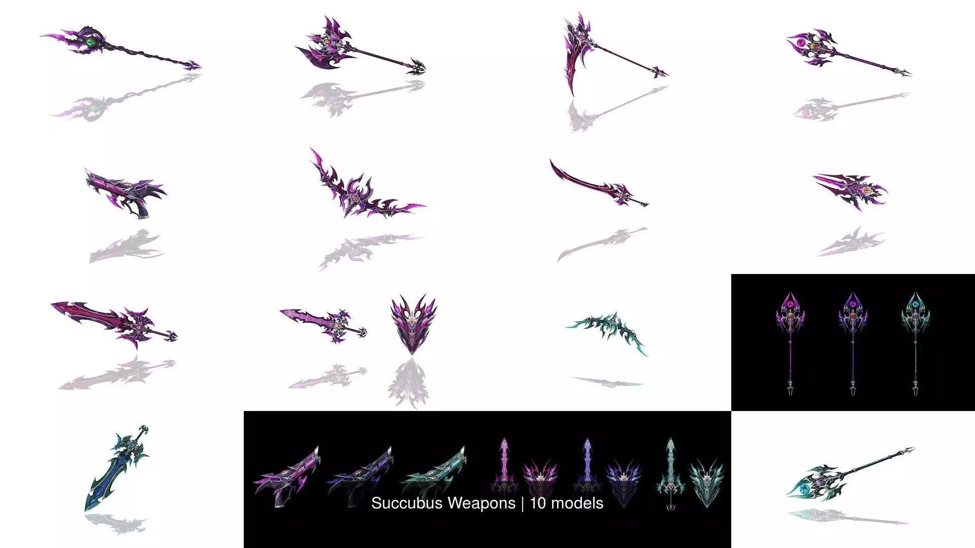 Succubus Weapons 3D Model Collection_0