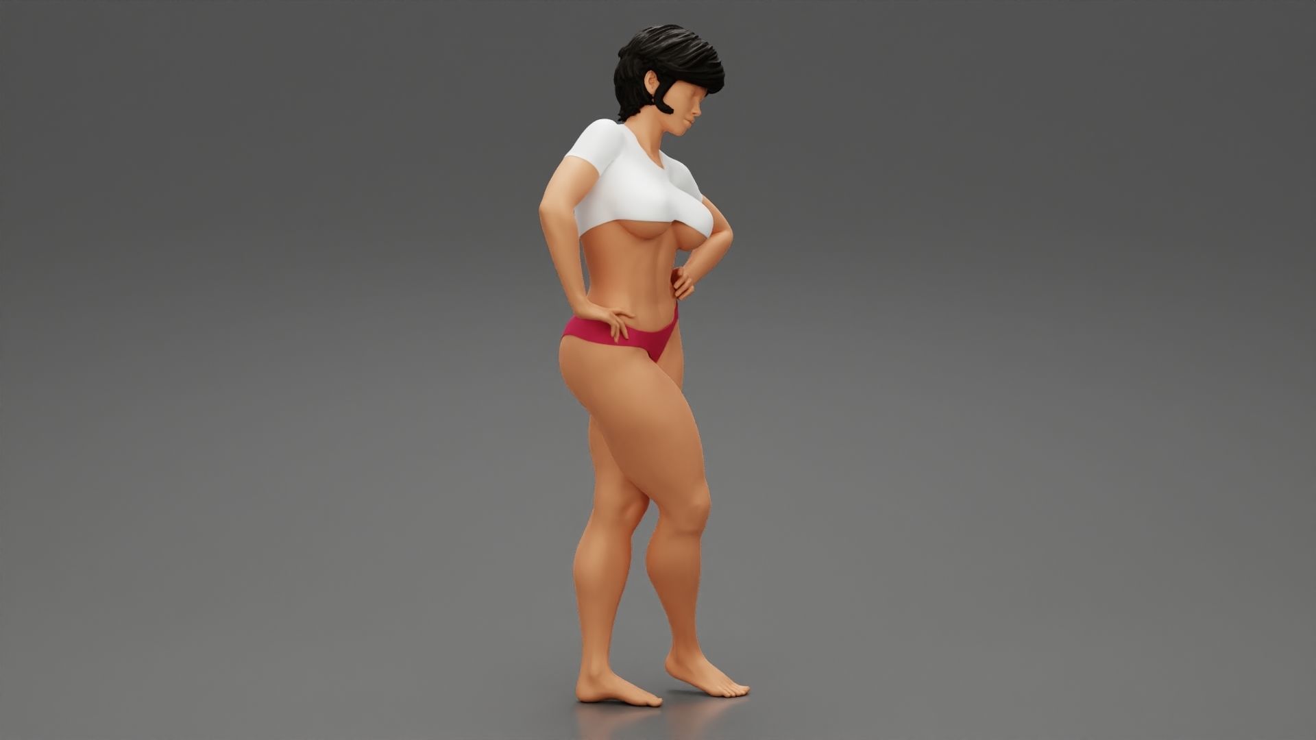 Sexy Fitness Girl Posing 3D print model_2