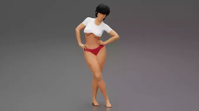Sexy Fitness Girl Posing 3D print model