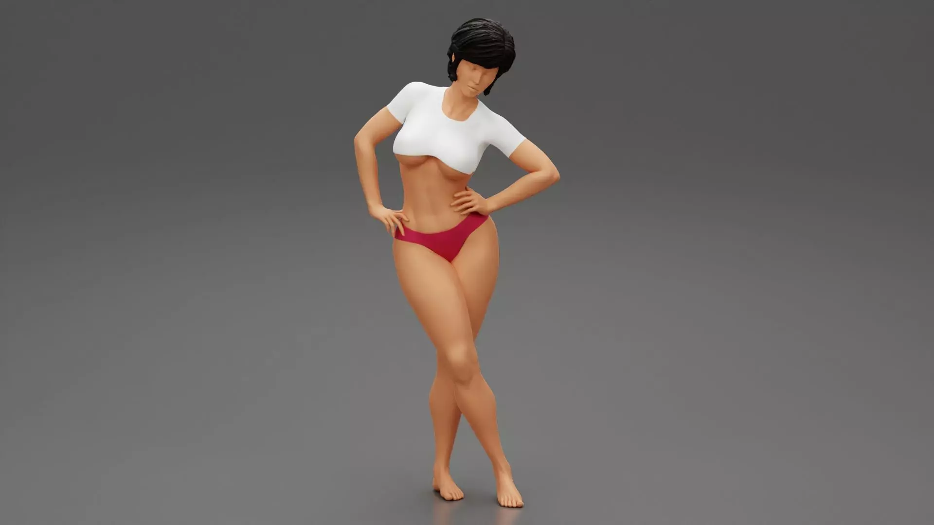 Sexy Fitness Girl Posing 3D print model_0