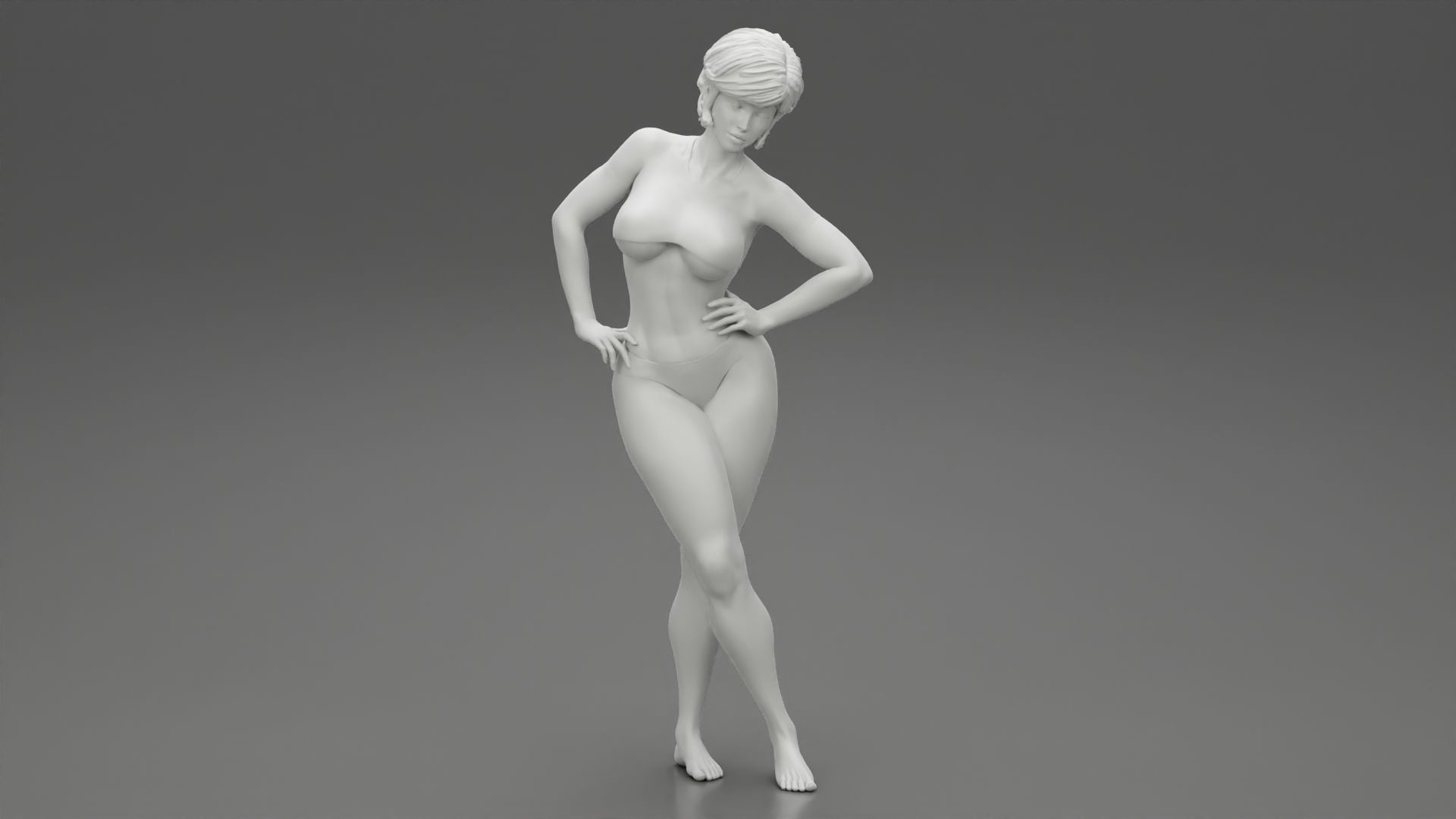 Sexy Fitness Girl Posing 3D print model_1