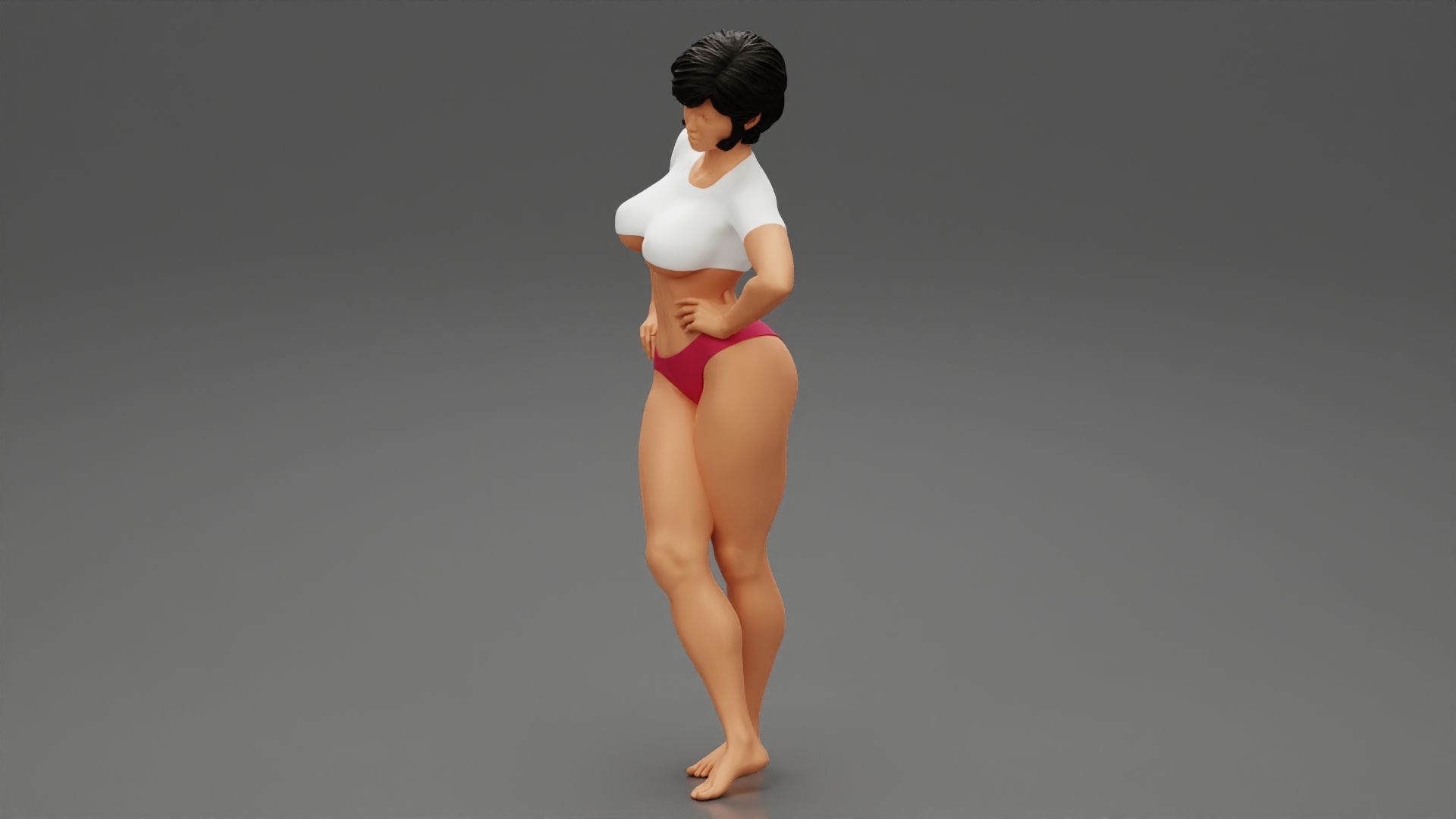 Sexy Fitness Girl Posing 3D print model_10