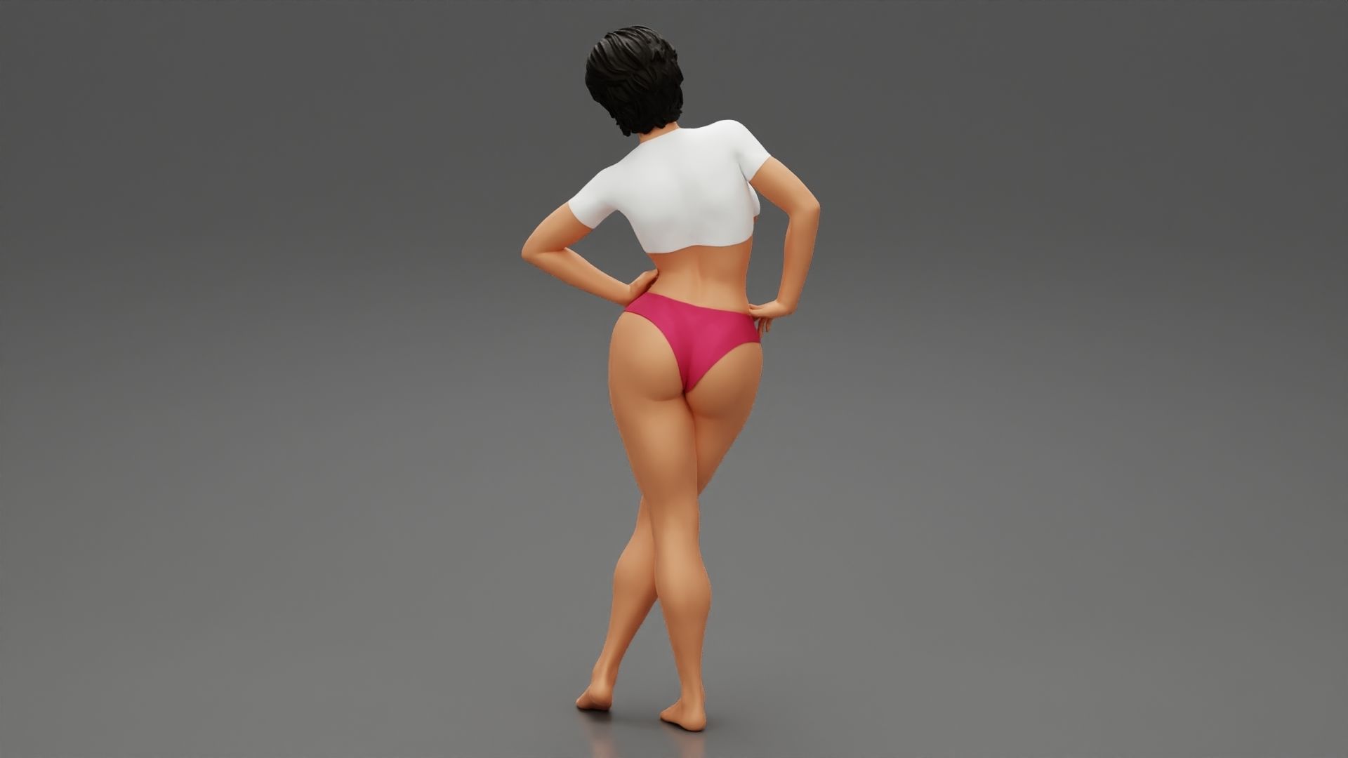 Sexy Fitness Girl Posing 3D print model_6