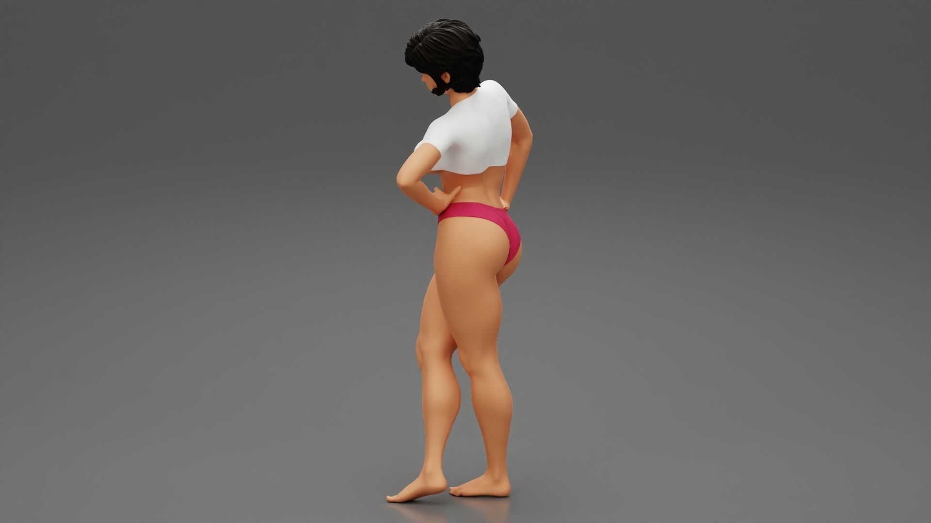 Sexy Fitness Girl Posing 3D print model_8