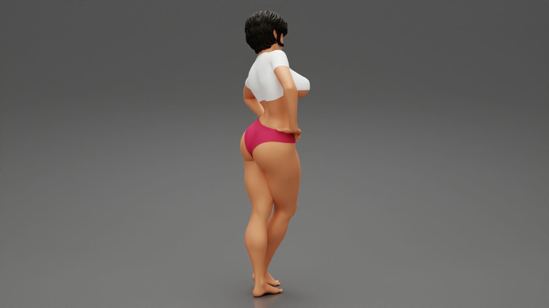 Sexy Fitness Girl Posing 3D print model_4