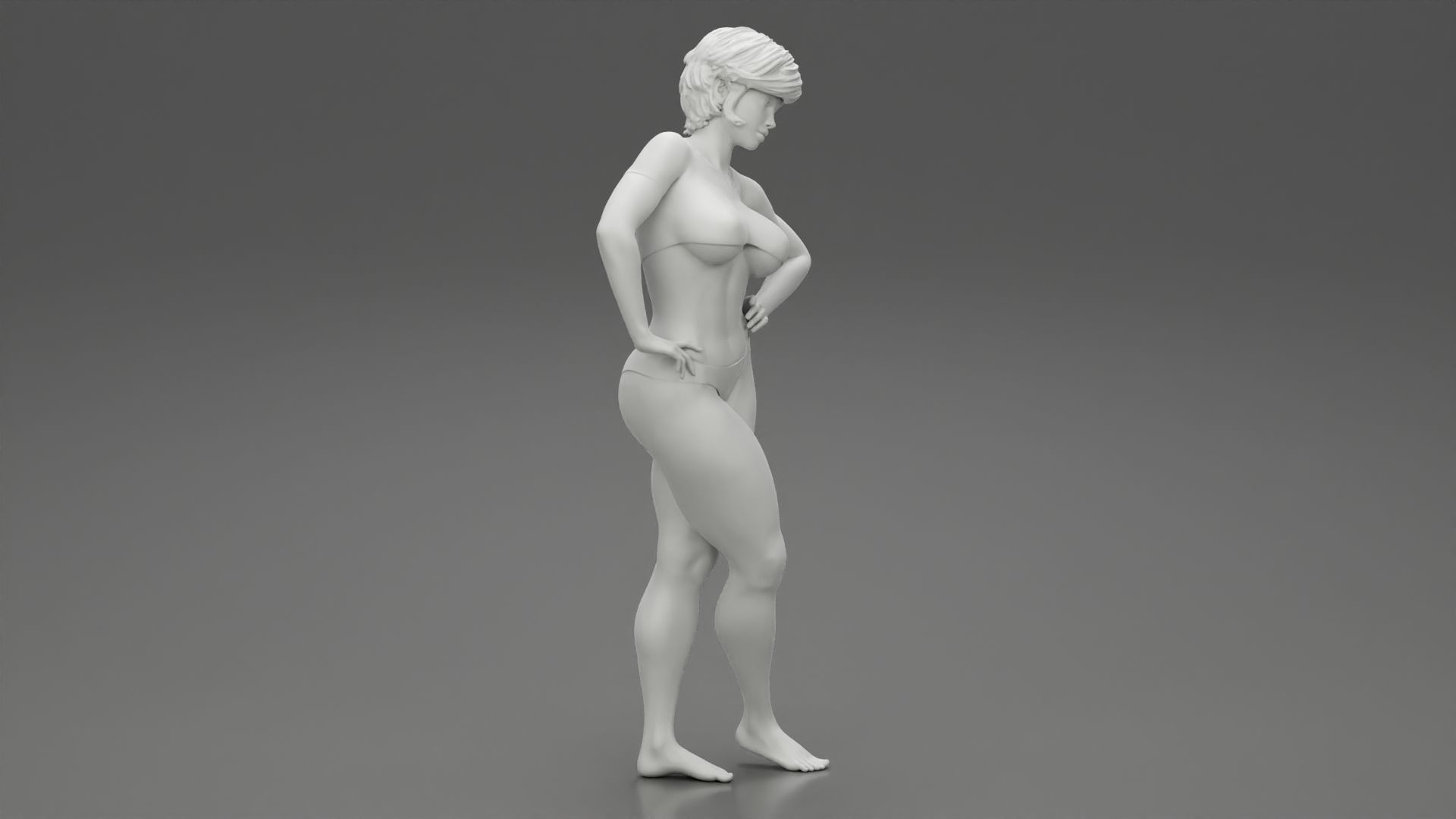 Sexy Fitness Girl Posing 3D print model_3