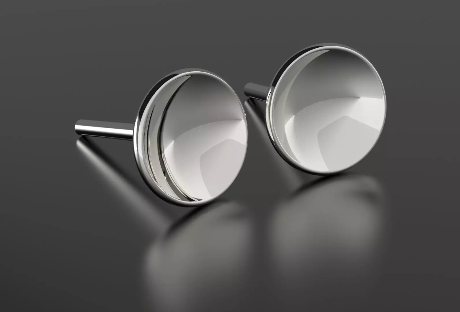 Round Stud Earrings 3D print model_0
