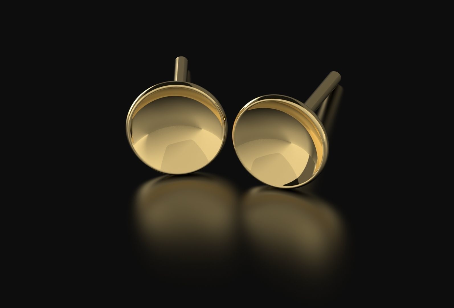 Round Stud Earrings 3D print model_3