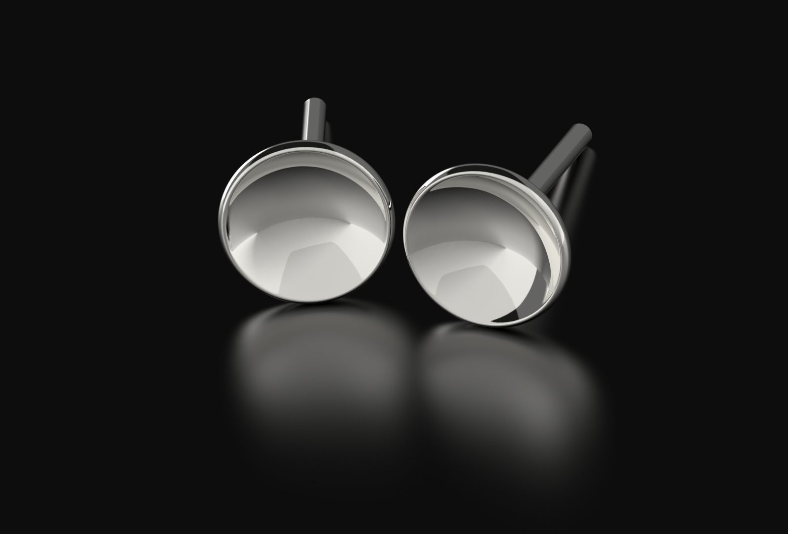 Round Stud Earrings 3D print model_1