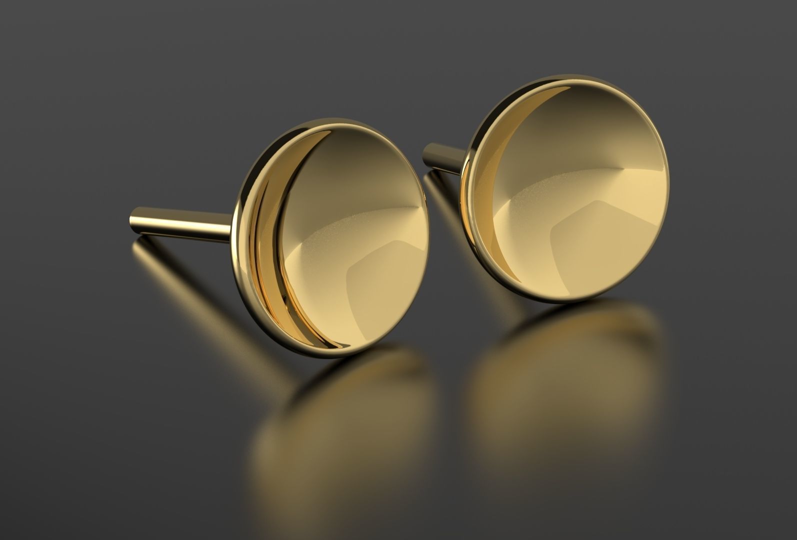 Round Stud Earrings 3D print model_2