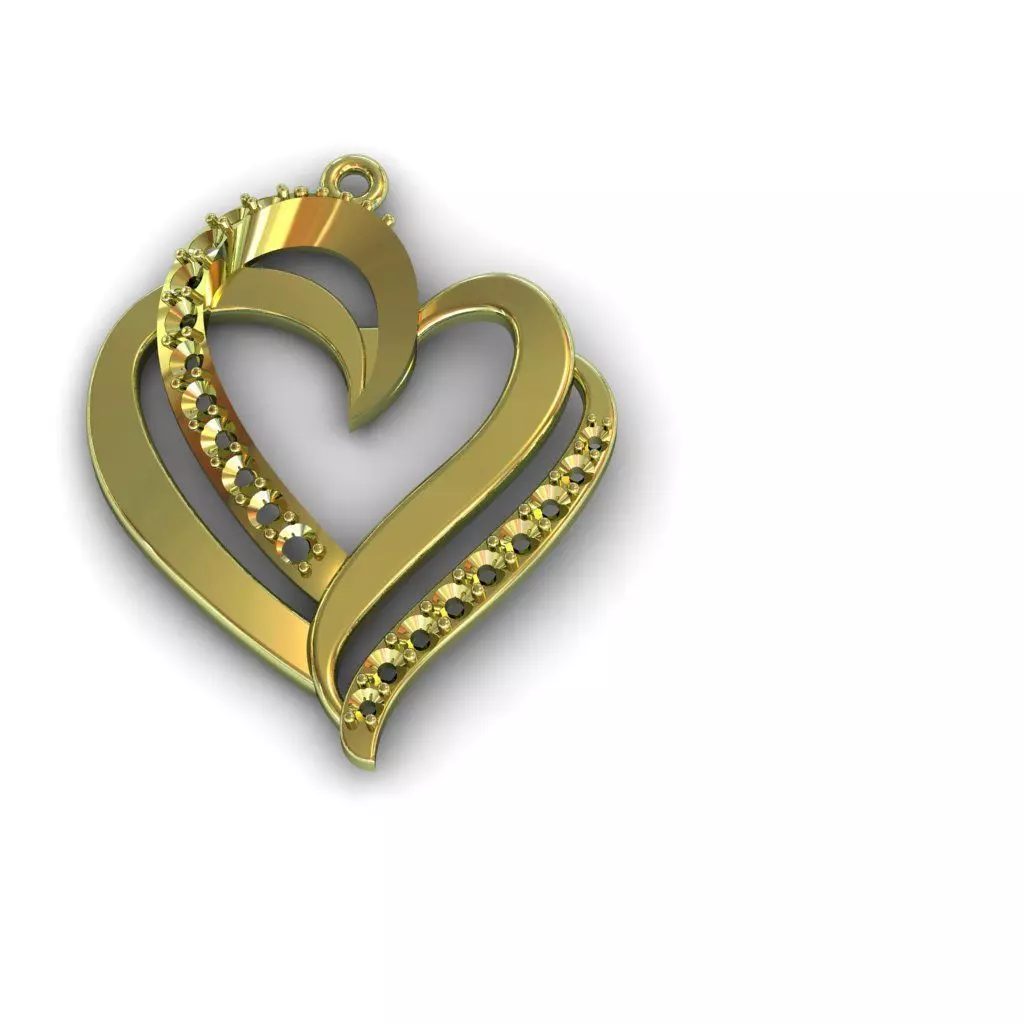 Heart gold  3D model_0