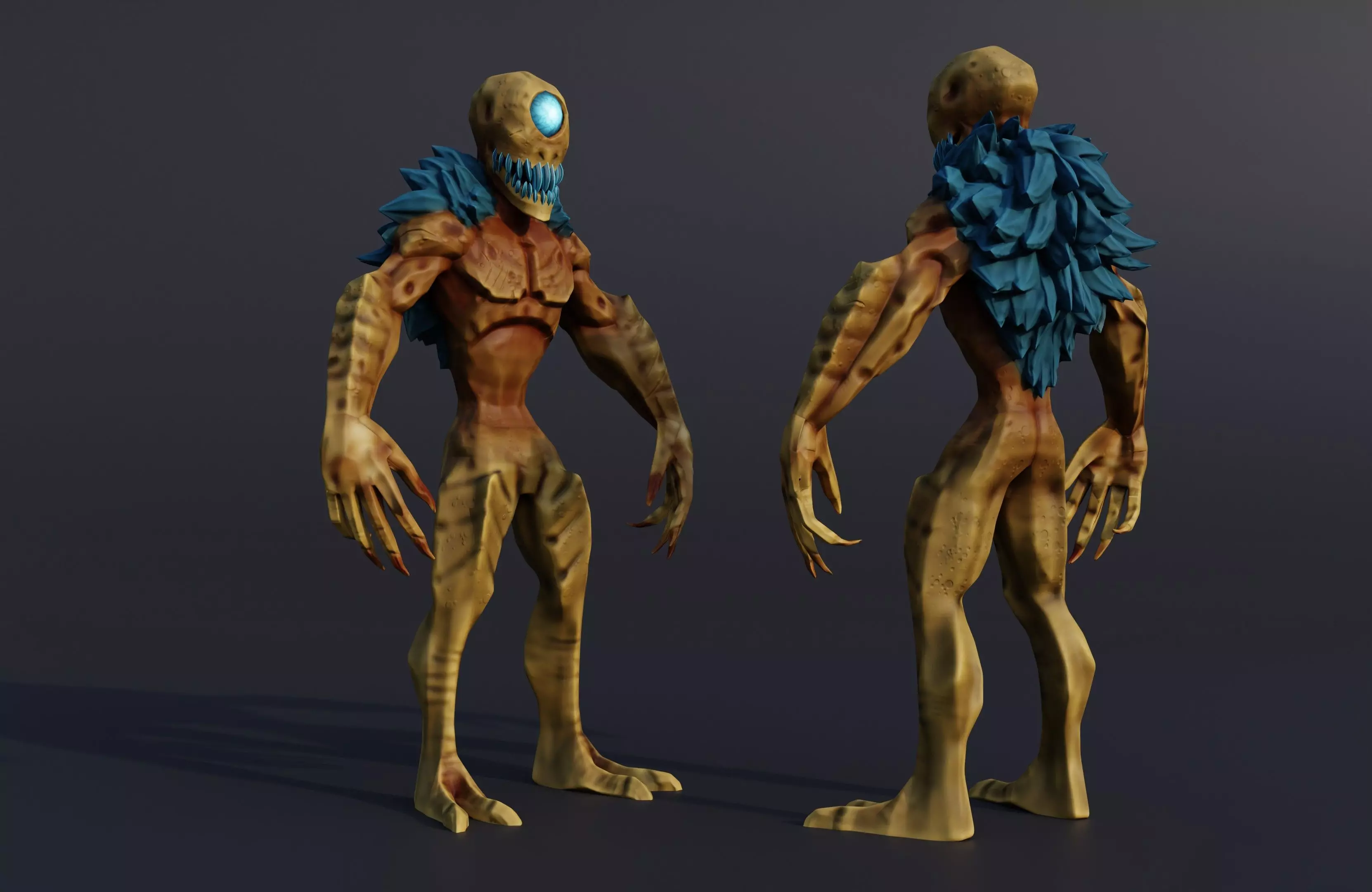 Low Poly Monster alien creature with eyes Low-poly 3D model