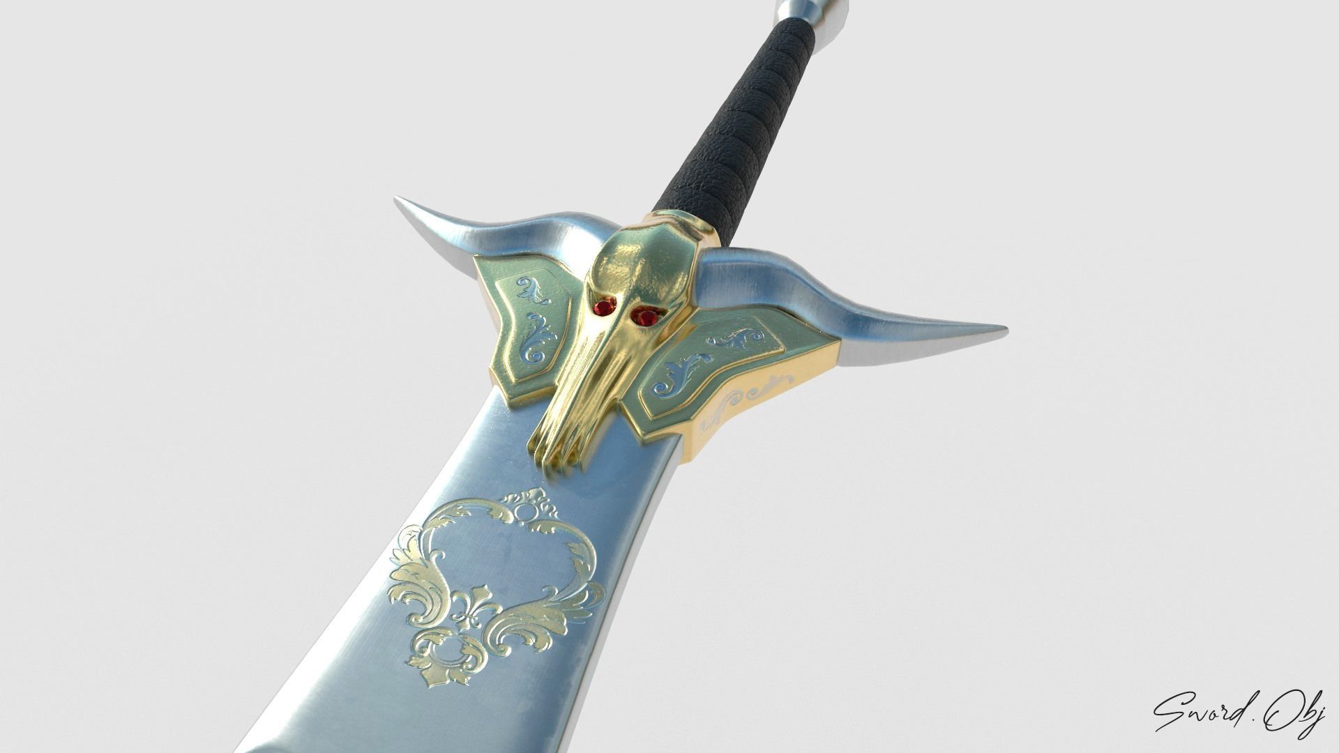 Devil Sword 3D Model No Reference Unique Low-poly 3D model_2
