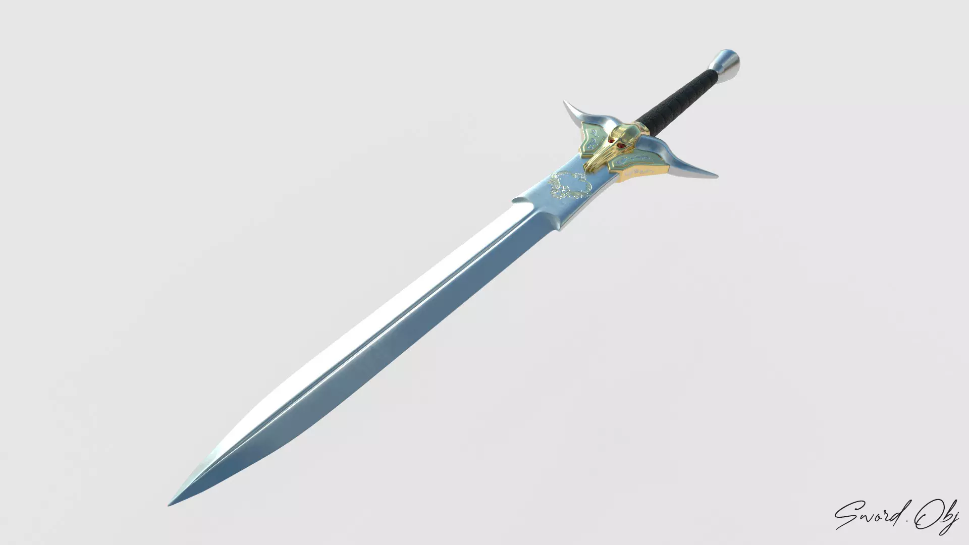 Devil Sword 3D Model No Reference Unique Low-poly 3D model_0