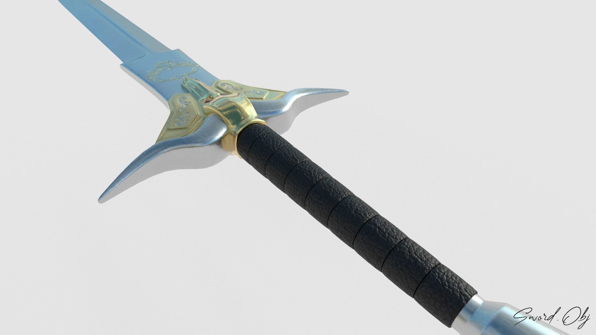 Devil Sword 3D Model No Reference Unique Low-poly 3D model_4