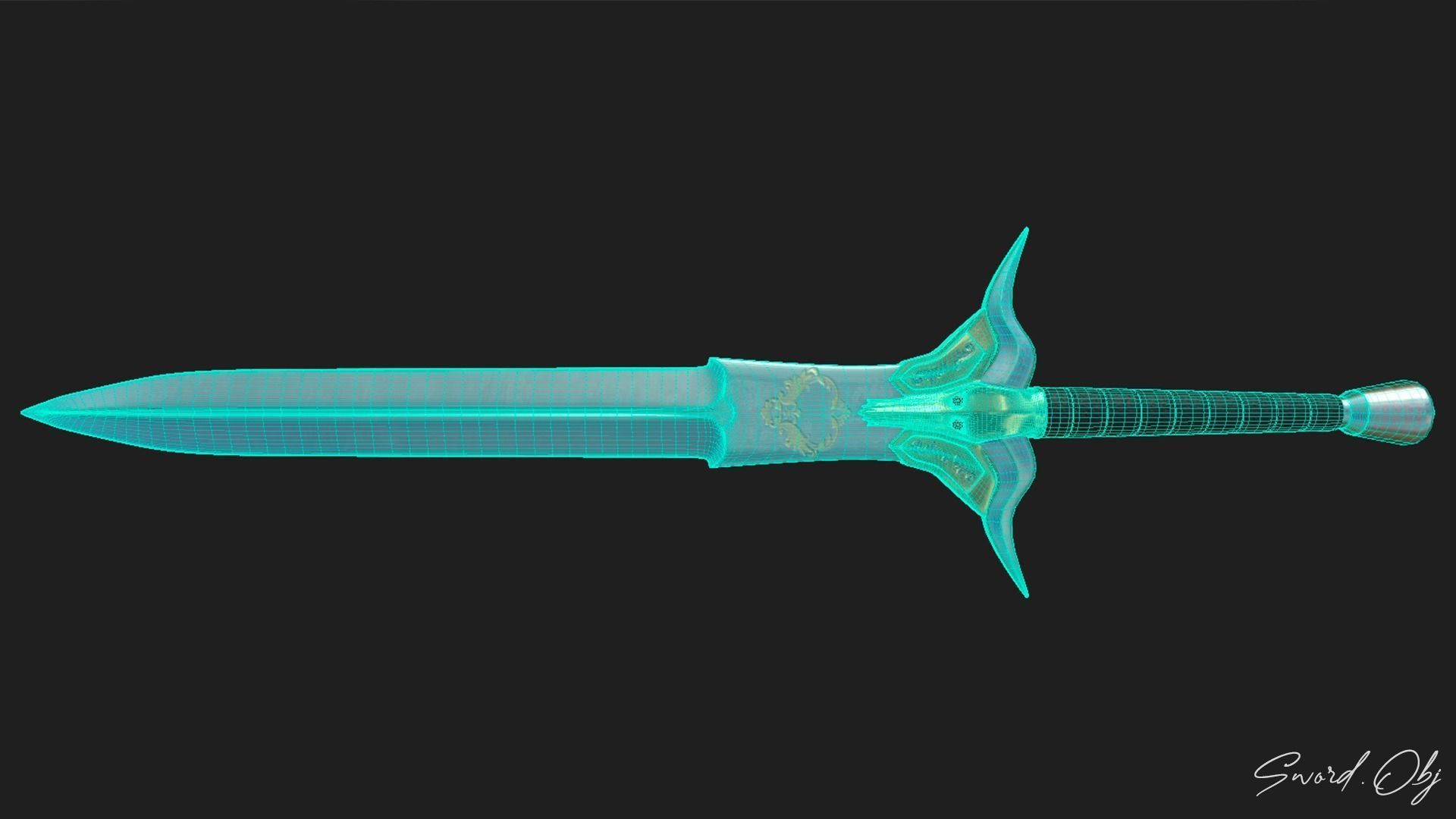 Devil Sword 3D Model No Reference Unique Low-poly 3D model_6
