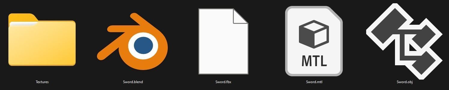 Devil Sword 3D Model No Reference Unique Low-poly 3D model_8