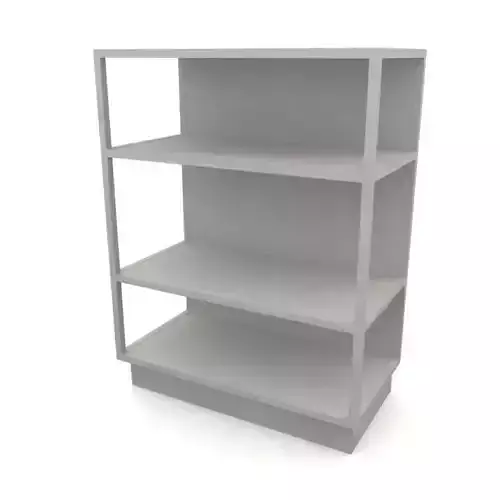 Modern White Open Four Shelf Unit