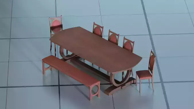 Diring room 3Dmodels  PBR