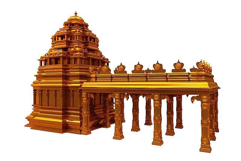 Hindu temple Low-poly 3D model_4