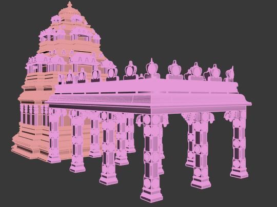 Hindu temple Low-poly 3D model_7