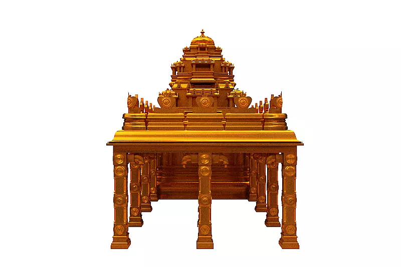 Hindu temple Low-poly 3D model_0