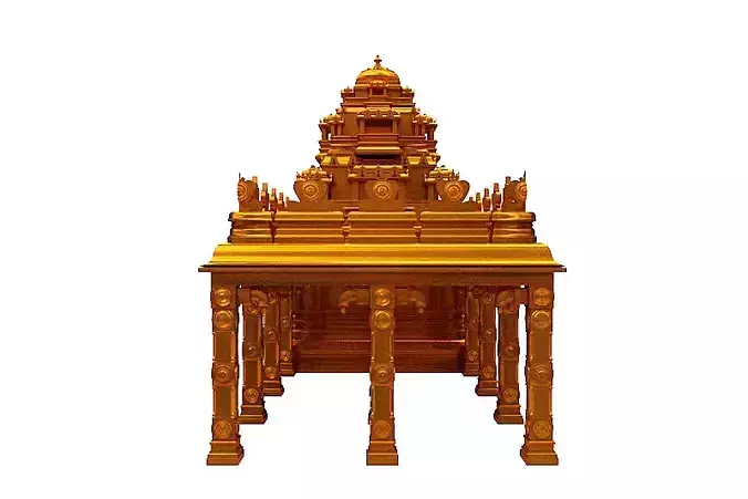 Hindu temple Low-poly 3D model