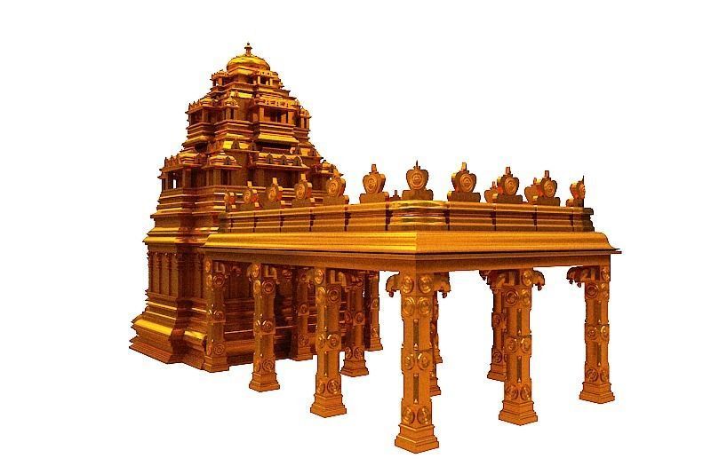 Hindu temple Low-poly 3D model_1