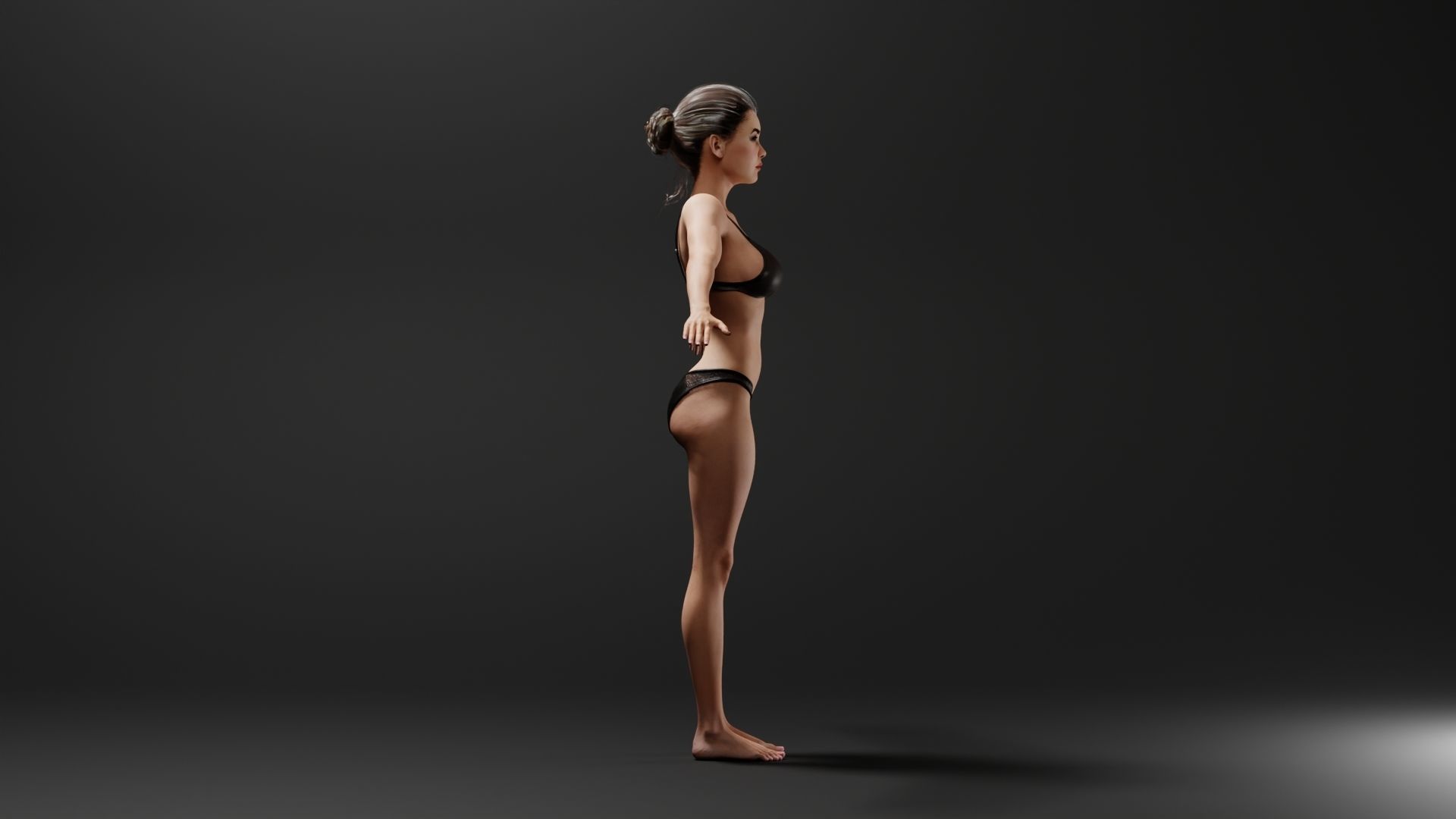 Realistic Female Character - Jongfu 3D model_2