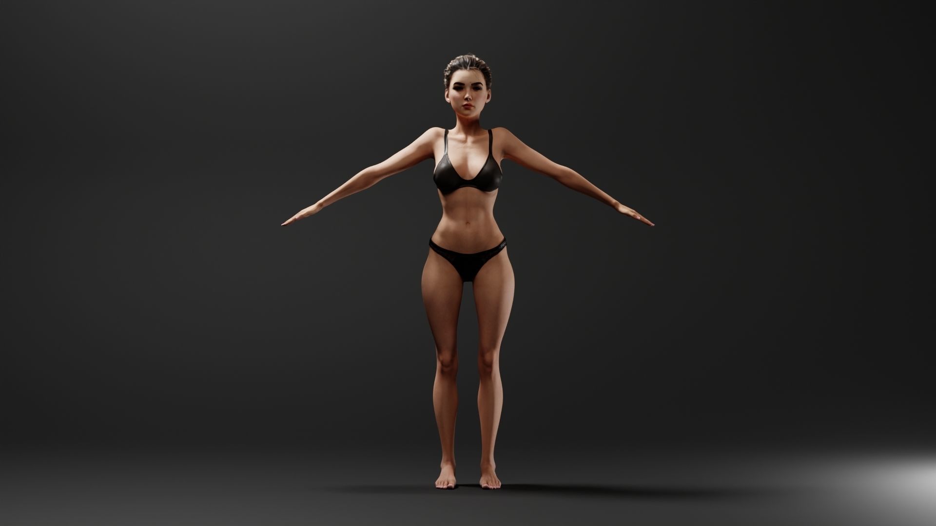 Realistic Female Character - Jongfu 3D model_1