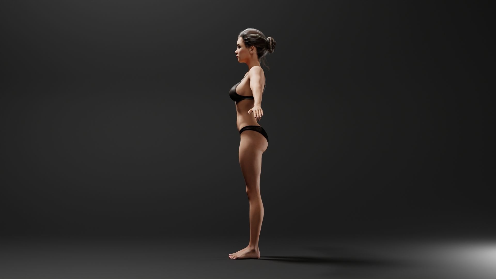 Realistic Female Character - Jongfu 3D model_4