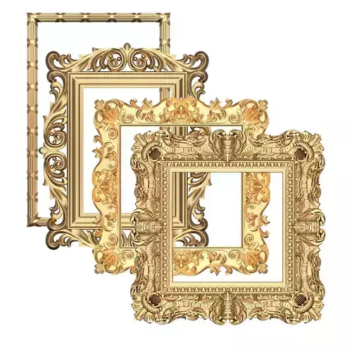 Classic Frame and Mirror Collection Low-poly 3D model