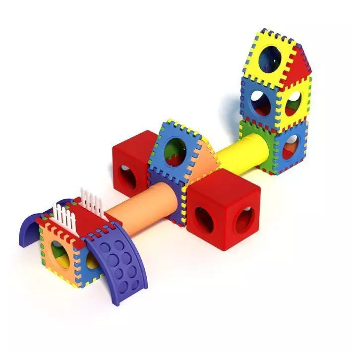 Coloful Building Set 3D model_0