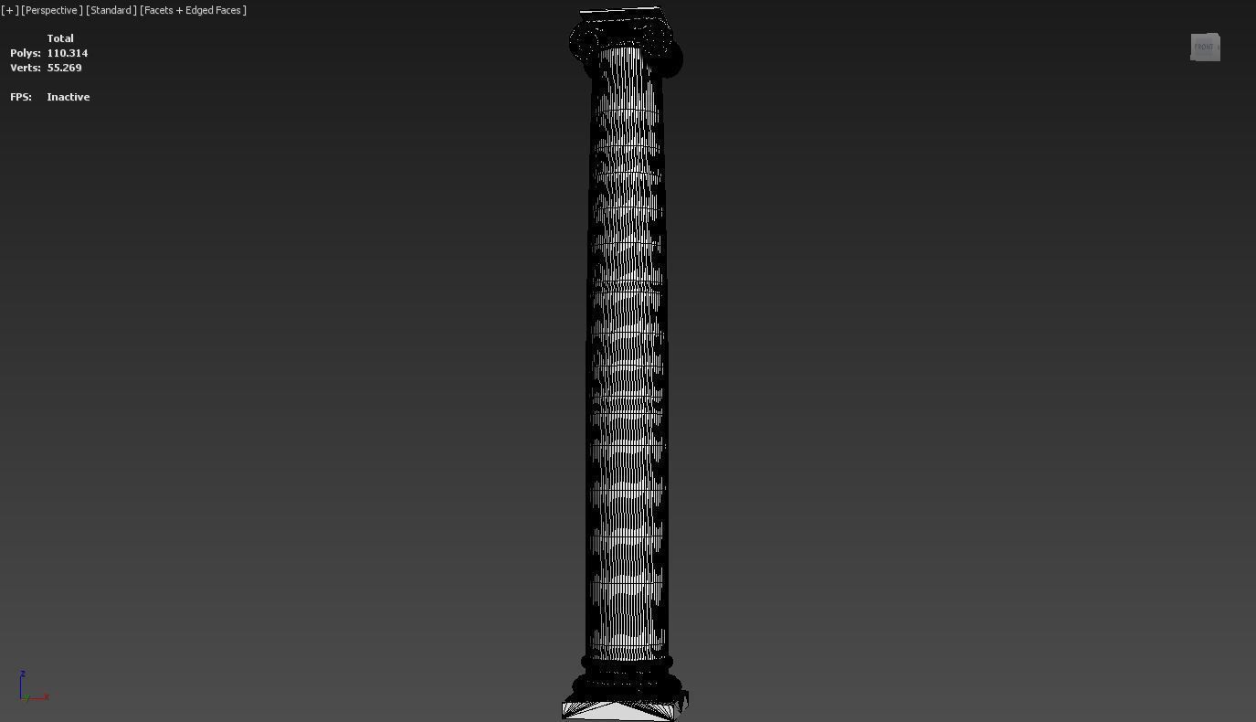 Classic Column Ionic Style 3D model_3