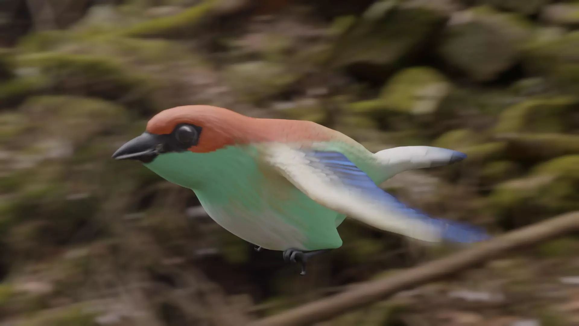 Achara Bird Free low-poly 3D model_0