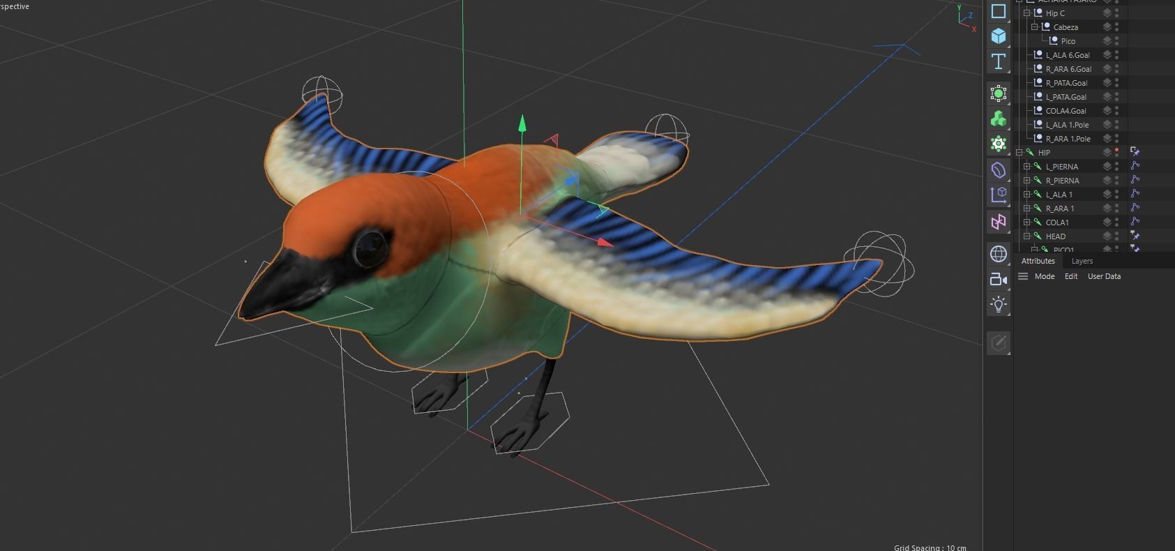 Achara Bird Free low-poly 3D model_3