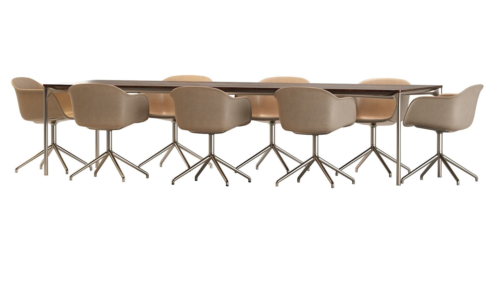 Plano Table and Fiber Armchair 3D model_8