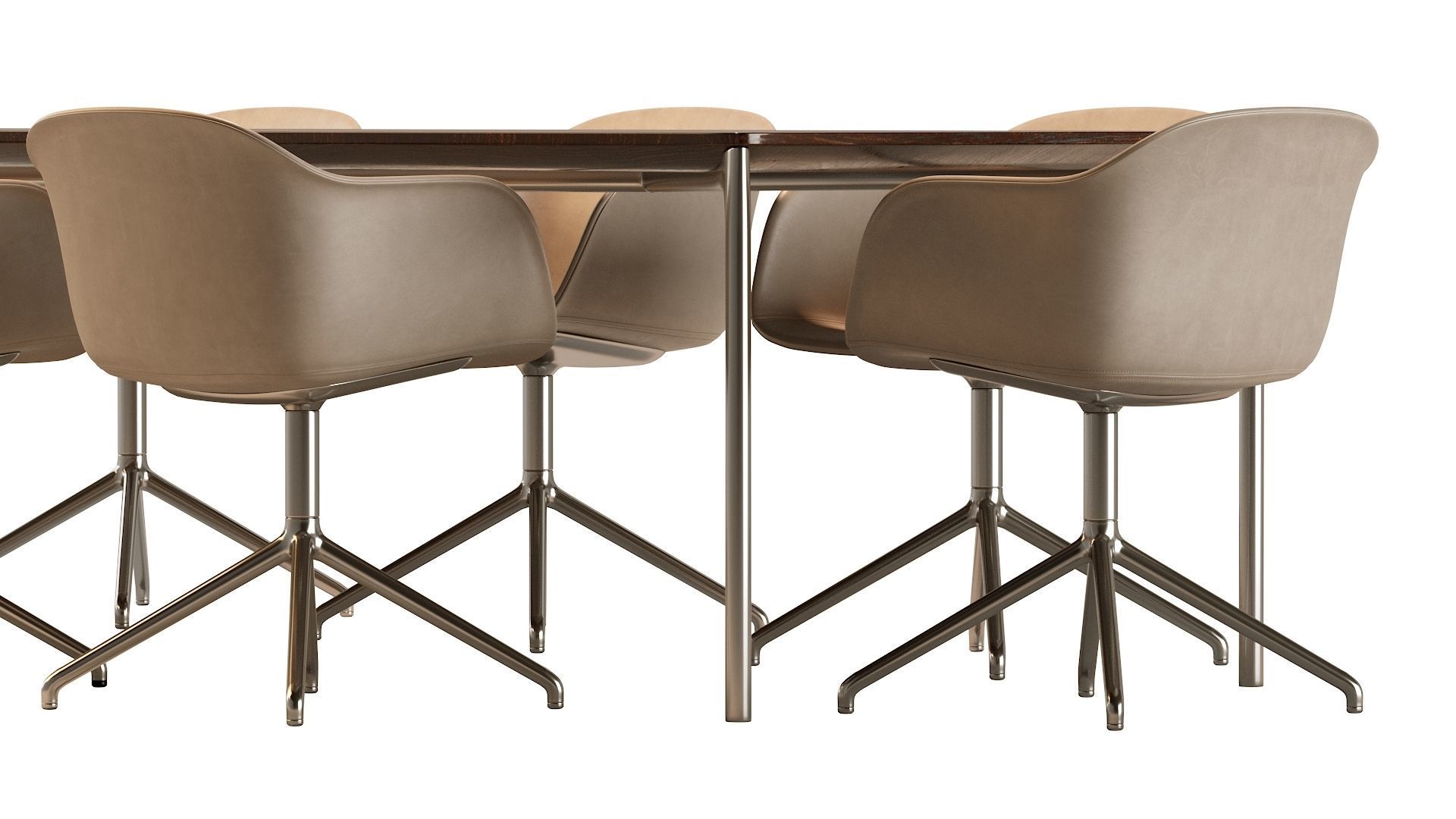 Plano Table and Fiber Armchair 3D model_11