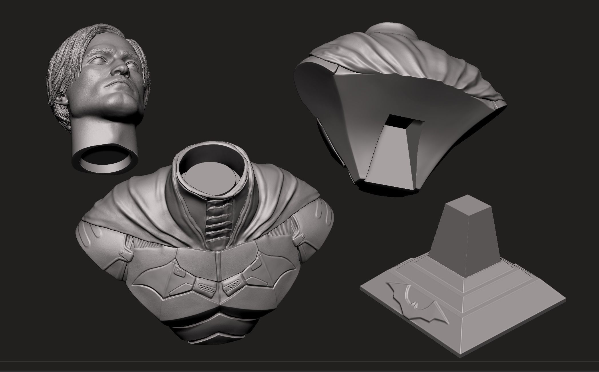 Batman Bust- Robert Pattinson 3D print model_10