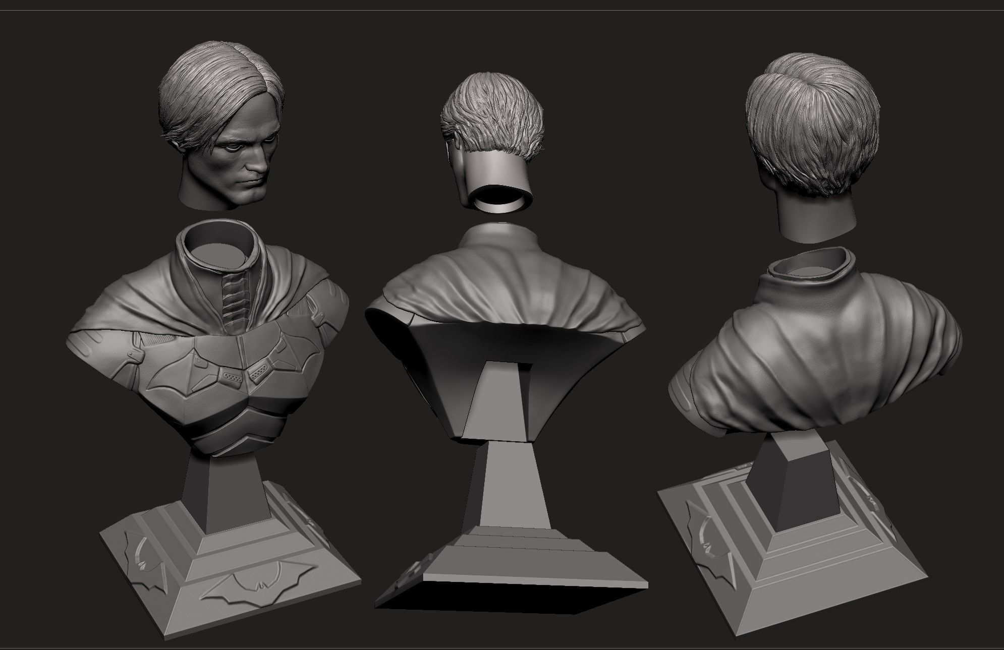 Batman Bust- Robert Pattinson 3D print model_11