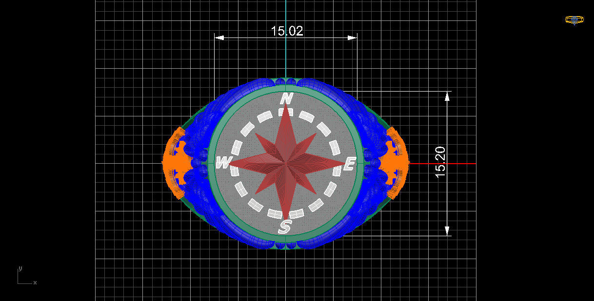 NEO MAN RING SPECIAL SERIES8 COMPASS 3D print model_4