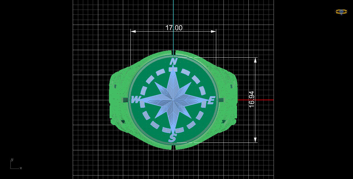 NEO MAN RING SPECIAL SERIES7 COMPASS 3D print model_4