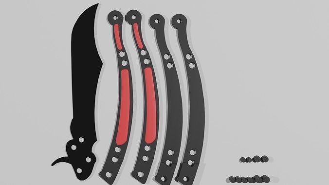 butterfly knife  3D print model