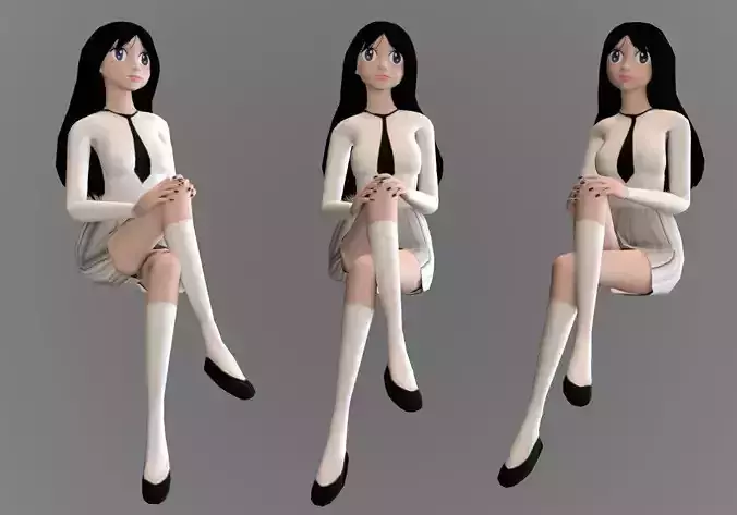 anime girl sitting posture
