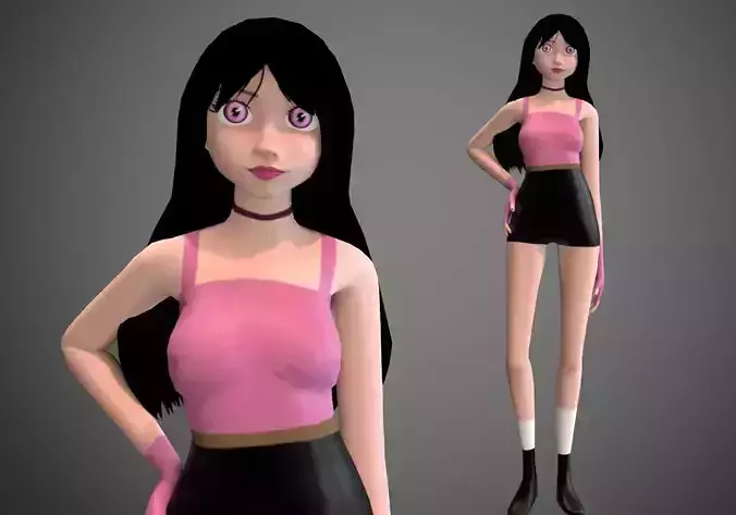 female girl rigged for games